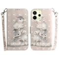 Miniatyrbillede 1 af 5: Til Xiaomi Redmi Note 14 4G Etui Mønstertryk Læder Wallet Telefon Cover med Håndledsrem Multicolor Stacking Squirrels