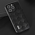 Miniatyrbild 3 av 5: För Iphone 15 Pro Max repsäkert Pu-läderbelagd Pc+tpu Phone case Grid Texture Cover Black