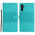 Miniatyrbillede 1 af 5: Til Samsung Galaxy A35 5G Telefon Cover Præget Rombe Tegnebog Stativ Læder Cover Multicolor Style D