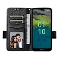 Miniatyrbillede 2 af 5: Anti-ridse telefoncover til Nokia C110 Litchi Tekstur PU Læder Wallet Stand Cover Multicolor Style B