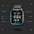 Miniatyrbild 4 av 5: Skmei 1858 Square Digital Dual Display Watch Red