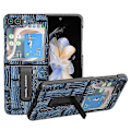 Pikkukuva 1 / 4: Samsung Galaxy Z Flip5 5G Mahjong -kuvioinen jalustakotelo aitoa lehmännahkaa + PC-puhelinkotelo Multicolor Style B