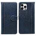 Miniatyrbillede 1 af 5: Kalveskinds tekstur læder etui med stativ i bogstil til iPhone 16 Pro Max Multicolor Style D