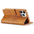 Miniatyrbillede 4 af 5: LC.IMEEKE Wallet Case til iPhone 15 Pro, Fuld Beskyttelse PU Læder Kalvetekstur Stand Flip Cover Multicolor Style B
