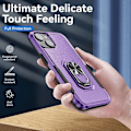 Pikkukuva 5 / 5: iPhone 15 PC+TPU Iskunkestävä Suojakuori Pudotussuojaava Puhelinkotelo Sormuksella ja Jalustalla Multicolor Style I