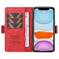 Miniatyrbillede 2 af 5: YIKATU YK-005 PU Læder Flip Cover til iPhone 11, Wallet Stand Hud-berørings Telefon Cover Multicolor Style H