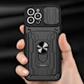 Miniatyrbild 4 av 5: För Iphone 15 Pro Max Slide Kameraskydd Kickstand Phone Case Cover Red