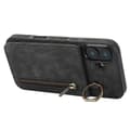 Miniatyrbilde 3 av 5: For iPhone 16 Plus Deksel RFID-blokkering Ring Stativ Retro Lær+TPU Anti-Fall Telefon Deksel- Multicolor Black