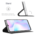 Pikkukuva 5 / 5: VILI DMX -sarjan korttipidike, nahkainen suojakotelo jalustalla Xiaomi Redmi Note 10 5G/Poco -puhelimelle