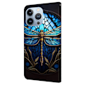Miniatyrbillede 5 af 5: Til iPhone 16 Pro Max Etui Mønsterprintet Beskyttelsescover TPU+PU Læder Flip Telefon Etui Multicolor Style H