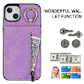 Pikkukuva 4 / 5: Takakuori iPhone 15 Plus -puhelimelle, RFID-suojattu lompakkokotelo Retro PU+TPU-jalustakansi Multicolor Style F