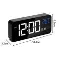 Miniatyrbillede 5 af 5: Stort digitalt vækkeur til synshandicappede - Stort elektrisk ur til soveværelset, Jumbo nummerdisplay, Fuldt dæmpbar lysstyrke, USB-porte Black