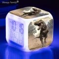 Miniatyrbild 3 av 5: Tyrannosaurus Dinosaurie Väckarklocka 7 färgbyte Multifunktions väckningstimer Barnrum Lysande elektronisk watch Present till barn Light yellow