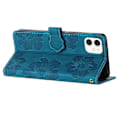 Miniatyrbillede 4 af 5: Blomsterpræget PU læder standpung cover til iPhone 11 mobiltelefon etui Multicolor Style A