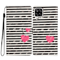 Pikkukuva 1 / 5: Samsung Galaxy A12 -kotelo, lompakkomallinen PU-nahkainen 3D-kuvioitu puhelinkotelo hihnalla Multicolor Style E