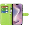 Miniatyrbillede 2 af 5: Læder telefoncover med pung og litchi-tekstur til iPhone 16 Multicolor Style F