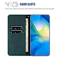 Miniatyrbillede 4 af 5: Wallet Case til iPhone 15 Pro Max PU Læder Retro Blomsterpræget Stand Telefon Cover Green