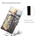 Miniatyrbillede 5 af 5: Til Iphone 15 Plus Folio Pu Læder Stand Wallet Case Mønster Print Telefon Cover Med Rem Tiger
