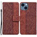 Pikkukuva 1 / 5: iPhone 15 Geometrisesti Kuvioitu PU-nahkainen Lompakkokotelo Jalustalla, Iskunkestävä Puhelinkotelo Multicolor Style E