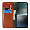 Miniatyrbillede 2 af 5: Til Sony Xperia 1 V Stand Flip Wallet Ægte Koskind Læder Cover Telefon Etui Multicolor Style C