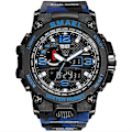 Miniatyrbild 1 av 5: Smael Dual Display Digital Led Watch Pointer Typ Quartz Elektriska klockor Relogio Masculino Uomo Sportklocka 1545 CAMOBLUE