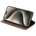 Pikkukuva 3 / 5: iPhone 15 Plus Magneettisuljettava Puhelinkotelo Lehmännahkakuvio Korttipaikat Nahkainen Jalustakotelo Multicolor Style A