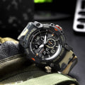 Miniatyrbild 4 av 5: Smael Sportig watch för män Vattentät kronograf Alarmräknare Klocka Casual Presentidéer för män Reloj Hombre 8007 BLACK GOLD