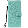 Miniatyrbillede 2 af 5: Præget Mandala Blomst Pung Læder Etui med Rem til Samsung Galaxy A52 4G/5G/A52s 5G Multicolor Style B