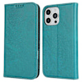 Miniatyrbillede 1 af 5: PU læder kalveskinds tekstur magnetisk lukning smartphone cover til iPhone 16 Pro Max Multicolor Style G