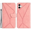 Miniatyrbillede 1 af 5: Til Samsung Galaxy A05 4G Etui PU Læder Præget Linje Telefon Stand Cover Multicolor Style A
