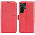 Miniatyrbillede 1 af 5: Til Samsung Galaxy S25 Ultra Case Litchi Tekstur Stødsikker Læder Wallet Telefon Cover Multicolor Style D