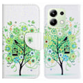 Pikkukuva 1 / 5: Xiaomi Redmi Note 13 4G Lompakkokotelo PU-nahkaa Kuvioitu Puhelinkotelo Ristikkäinen Tekstuuri Multicolor Green Tree
