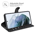 Miniatyrbillede 5 af 5: Wallet Design Læder Telefon Cover Folio Flip Cover med Støttefod til Samsung Galaxy S21 FE Multicolor Style A
