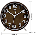 Miniatyrbild 2 av 2: 8 tums träbordsklocka, icke-tickande bordsbordsklocka Batteridriven (brun) Walnut