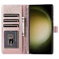 Miniatyrbild 2 av 5: För Samsung Galaxy S24 Ultra Skal med Handrem Dragkedja Rombleder Plånboksfodral Multicolor Style C