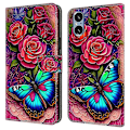 Miniatyrbillede 1 af 5: Til Sony Xperia 5 V Etui PU Læder Wallet Telefon Cover med Støttefod Multicolor Colorful Butterfly