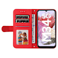 Miniatyrbild 2 av 5: För Samsung Galaxy F34 5g/m34 5g Imprinted Lines Stand Cover Anti-drop Pu Läder Phone case Red