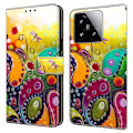 Pikkukuva 1 / 5: Xiaomi 15 -kotelo PU-nahkainen lompakkokotelo jalustalla Multicolor Colorful Flower