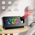 Miniatyrbillede 3 af 5: 180° Roterende Projektions Vækkeur Til Soveværelse LED Farverig Digital Projektion På Loft USB Cha