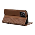 Miniatyrbild 4 av 5: För Xiaomi 14T Plånboksfodral Stark Magnetisk Rutmönstrad Prägling Läder Flip Cover - Grön Multicolor Brown