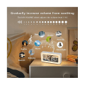 Miniatyrbillede 2 af 5: Vækkeure Til Soveværelser Spejlur Med 8 Rgb Atmosfærelys Dobbelte Alarmer 3 Alarmtilstande Snooze White