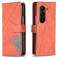 Pikkukuva 1 / 5: BINFEN COLOR BF05 Samsung Galaxy Z Fold6 5G -kotelolle PU-nahkainen geometrinen puhelinkuori Multicolor Style B