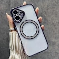 Pikkukuva 1 / 5: iPhone 16 Magneettinen Kotelo Bling Strassi Kirkas TPU+PC Puhelinkuori Multicolor Style B