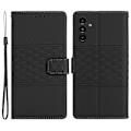 Miniatyrbillede 1 af 5: Til Samsung Galaxy A35 5G Telefon Cover Præget Rombe Tegnebog Stativ Læder Cover Multicolor Style A
