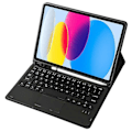 Pikkukuva 3 / 5: Type C A10B-A iPad 10.9 (2022) -mallille, karkkivärinen kynäpaikkamuotoilu, nahka + TPU-tablettitelinekotelo Multicolor Style A