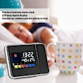 Miniatyrbild 3 av 5: Projektionsväckarklocka med väderstation Projektorklocka med temperaturfuktighet med display LED-bakgrundsbelysning för sovrum (svart)