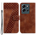 Miniatyrbild 1 av 5: För Infinix Note 30i 4g Dammtät Pu-läder Phone case Ställ tryckt 7-formsmönster Flip Cover Brown