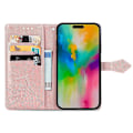 Miniatyrbillede 2 af 5: Til iPhone 16 Pro Max Wallet Case Mandala Blomst Læder Telefon Cover Stativ View-Grøn Multicolor Rose Gold