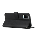 Miniatyrbilde 4 av 5: For Vivo Y33s / Y21s / Y21 Sammenleggbart Stativ Sydd Pu-Lærveske Stativ Magnetisk Lukking Støtsikker Flip Folio Bokdeksel Med Stropp Black