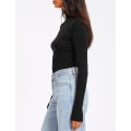 Miniatyrbillede 3 af 5: Dame Turtleneck Langærmet Trøjer Efterårsmode Basic Lagdeling Slim Fit Blød Termisk Undertøj Toppe Black X-Large